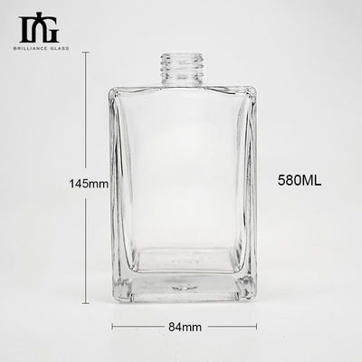 ガラスカラー 素材 方形 透明 平肩 500ml 700ml ウイスキーボトル コルク付き