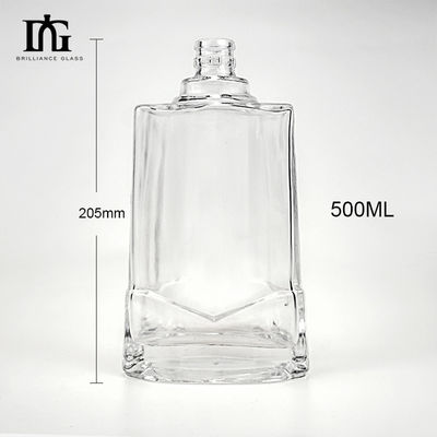 250ml/500ml/700ml/750ml スクウェア・リコアボトル コルク付き 厚いガラス底