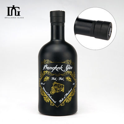 OEM/ODM 許容 クラシック型 ジン・ラム ガラスボトル 木製蓋付き 500ml 750ml