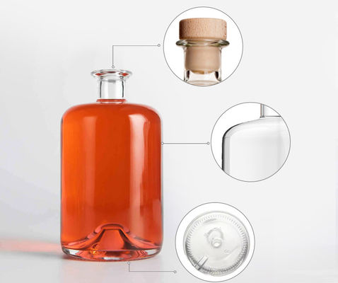 定量容量 酒類用 ガラスボトル テキラ ウォッカ ブランデー ウィスキー ラム ジン 酒 500ml/700ml/750ml