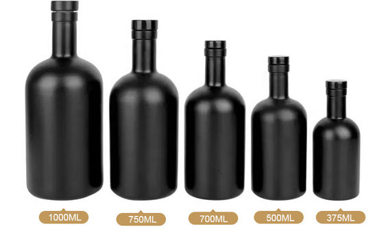 透明な円形ボトル 100ml 250ml 500ml 700ml 750ml コーク付きの空ワインボトル