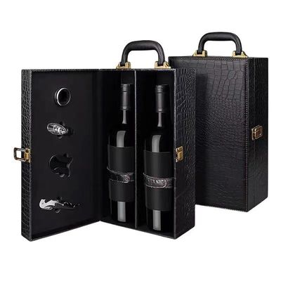 シングル 750Ml ボトル レッドワイン ギフト ボックス カスタム プリント PU レザー キャリア ボックス 梱包