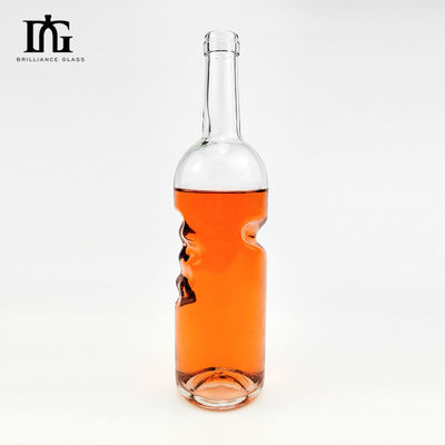 750ml クリアな空のグラスボトル ブランデーとアルコール パーソナライズドデザイン