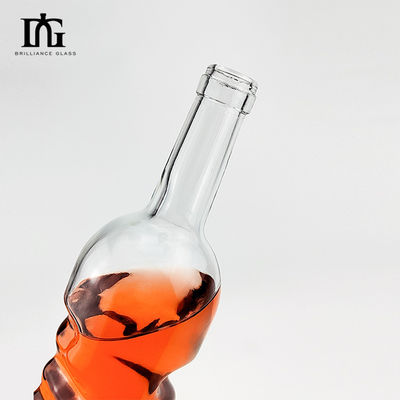 750ml クリアな空のグラスボトル ブランデーとアルコール パーソナライズドデザイン