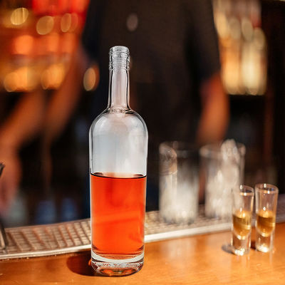 375ml/500ml/750ml/1000ml容量で個性化されたコルクのウイスキーガラスボトル