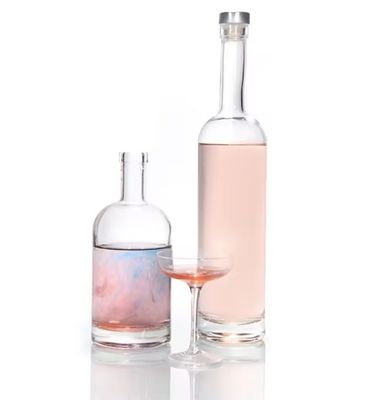 200ml 375ml 500ml 750ml 1000ml 丸いガラス酒瓶 コルク蓋とカスタムデザイン