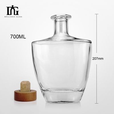 250ml/500ml/700ml/750ml容量 空のガラスボトル スーパーフリントガラス ブランデーボトル