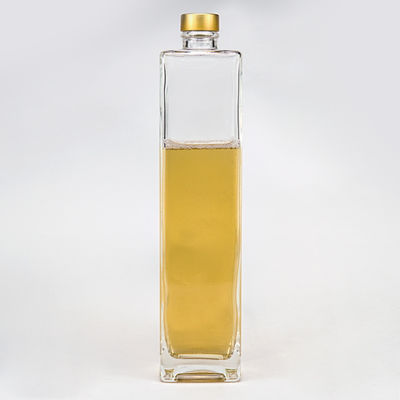電気塗装 750ml ゴールドコルク トップ 正方形 ウォッカ ワイン 酒類用 ガラスボトル
