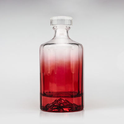 ウイスキー 500ml クリエイティブデザイン ガラスボトル 赤の火山のボトムとガラスコルク