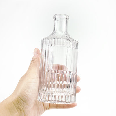 許容できる冷凍酒 コーク丸型垂直ストライプのワイングラスボトル 250ml 500ml