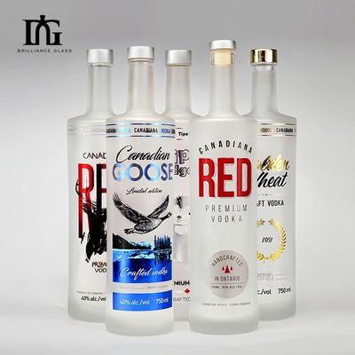 750ml ロング ネック シリンダー 青色 塗装 ガラス 酒 ウイスキー ウォッカ 飲料用 ボトル