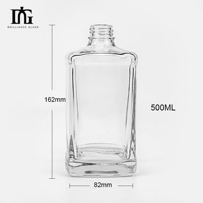 700ml 500ml スクエアガラスボトル ウイスキー ウォッカ 酒 受け入れられる お客様のロゴ