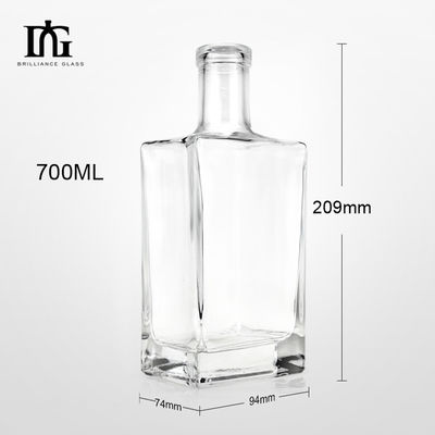 許容されるOEM/ODM 700ml スクウェア・ジン・ウォッカ・スピリット・選択のための四角形のガラスボトル