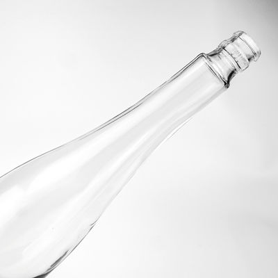 スピラルの口と肩のロゴラベルのないカスタムアイスワインボトル