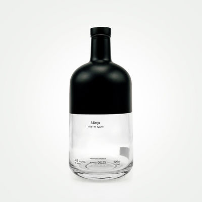 OEM/ODM 許容 半透明・マットブラック 750ml ジン酒瓶 コルクキャップ