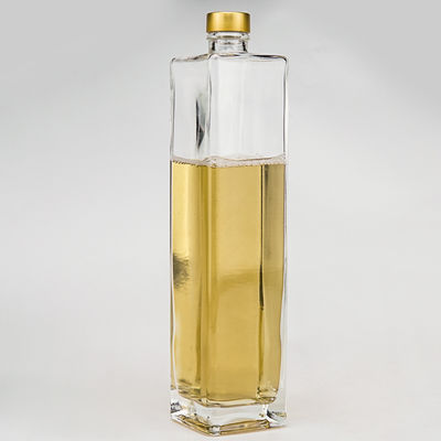 700ml スクエア アルミネーム スクロールコルク 厚い底 ウォッカ ブランデー ラム ジン スピリッツ ガラスボトル