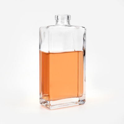 ジン・ウイスキー・ウォッカ・ブランデー用 500ml カスタマイズされた四角形のガラスボトル