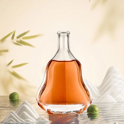 500ml クリアグラス スピリート 酒 ワイン ウイスキー ウォッカ ジュース ボトル コルクとシールキャップ