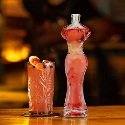オーダーメイド 150ml 500ml 女性体型 リコール ジン ウォッカ スピリッツ ボトル ガラス コルク
