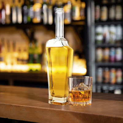 酒類と飲料 380ml クリアグラスボトル スクロールキャップカラー素材 ガラス
