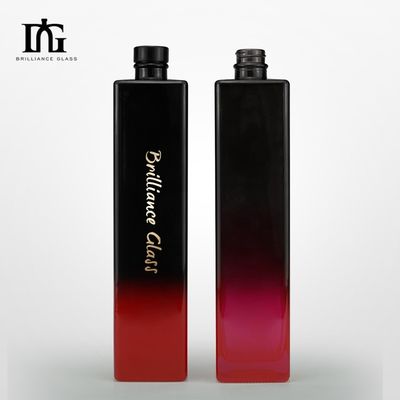 ジン・ラム・ウォッカ・ブランデー・アルコール・ワインのための700ml 750ml 1000ml オーダーメイドの正方形ガラスボトル