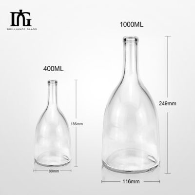 250ml/500ml/700ml/750ml 容量 丸いガラスの酒瓶 コーク密封型