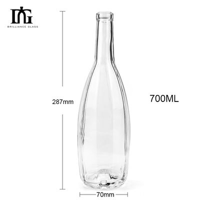 OEM/ODM 許容される透明ガラスボトル 700ml 750ml 酒類および飲料用