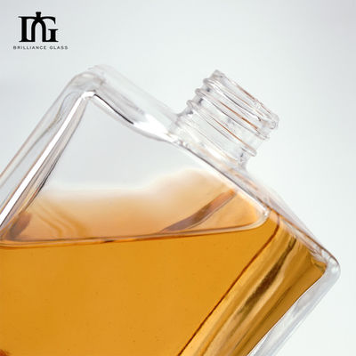 ガラスカラー 素材 方形 透明 平肩 500ml 700ml ウイスキーボトル コルク付き
