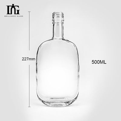独特のデザインのガラスボトル 500ml ウイスキー ウォッカ ラム ジン お客様のロゴが受け入れられます