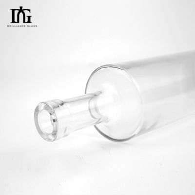 OEM/ODM 500ml クリスタルホワイト ガラスボトル ストレート・ラウンド・フラット・ショulderデザイン