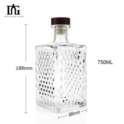 グラスカラー 700ml 750ml カスタムアルコールボトル 受け入れられる顧客のロゴ