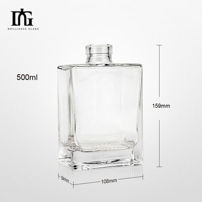 500ml/700ml/750ml 容量 クラシック 方形 キューブ ガラス ウィスキー ブランデー ウォッカ ボトル