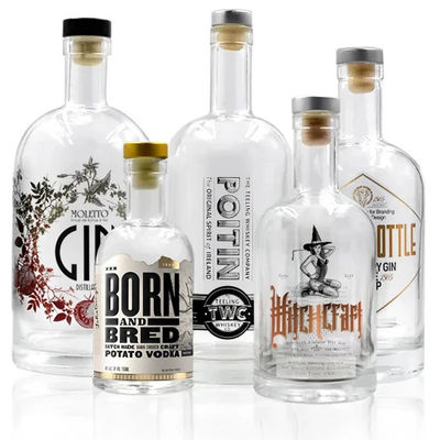 最高級のグラス酒瓶 750ml 彫刻されたロゴと受け入れられる顧客のロゴ