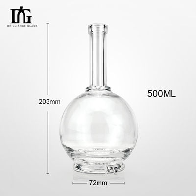 飲料用工業用 500ml クリントクリア 丸いガラスボトル