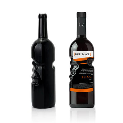 ガラスカラー素材 丸い酒瓶 750ml ハンドル付きクラシック・フリント瓶