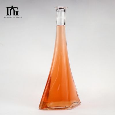 50cl OEM/ODM スーパーフリントジャージ クリアグラスアルコールボトル コルクとスクリューキャップ