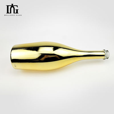 75cl 電気塗装 金 青 ピンク 空気酒 シャンパン ガラス ボトル 金属効果
