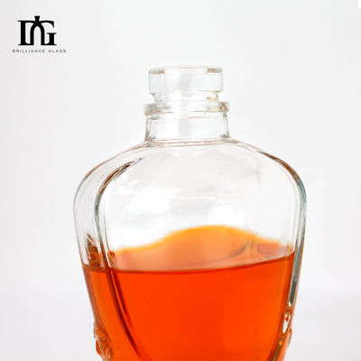客のロゴ 750ml グラス酒瓶 カスタム クリア 丸いウォッカ