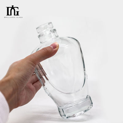 客のロゴ 750ml グラス酒瓶 カスタム クリア 丸いウォッカ
