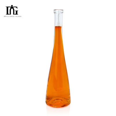 飲料産業用 500ml 700ml 750ml 高頸ガラスボトル ラベルとタップ