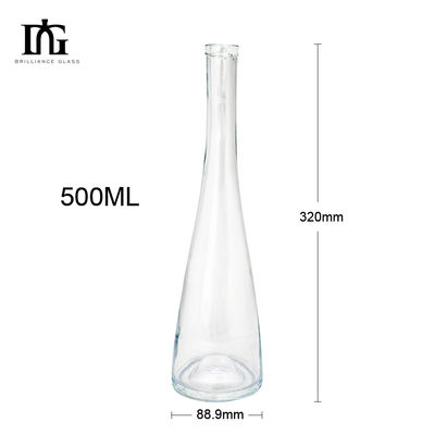 直接 500ml 空き透明ガラス アルコールアルコール ギフトボトル コルクとスクリューキャップ