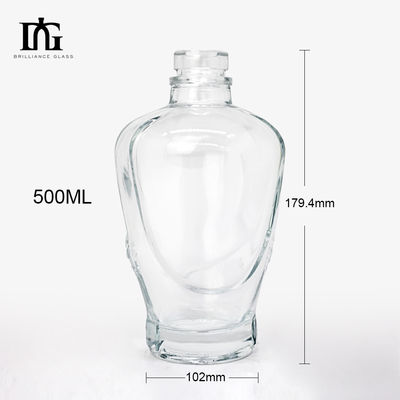 ミニウォッカ ガラスボトル 透明 ウイスキーボトル 蓋付き 重量ベース OEM/ODM 受け入れ