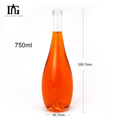750ml 丸い透明ボトル ジン ラム ウォッカ ブランデー グラスボトル ヨーロッパのスタイル 贅沢