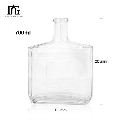 ガラスボディ素材 700ml グラスボトル カスタム ジン ラム ブランデー ウォッカ グラスワイン