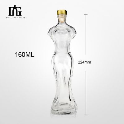 スクリーンプリント ガラスボトル 160ml 独特の形状のボディと塗装デザイン