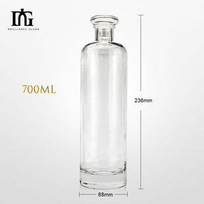 500ml/700ml/750ml 円柱型 薄型 高級 ウォッカ ガラス ボトル コルク スクロール カップ タイプ