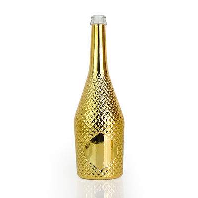 グラスベース 500ml 750ml 金色電波付きワインボトル