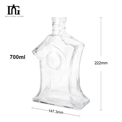 カップタイプコルクスクリュー 両方 700ml 70cl 750ml 75cl ブランデーのためのガラスボトル ウィスキー ジン ウォッカ