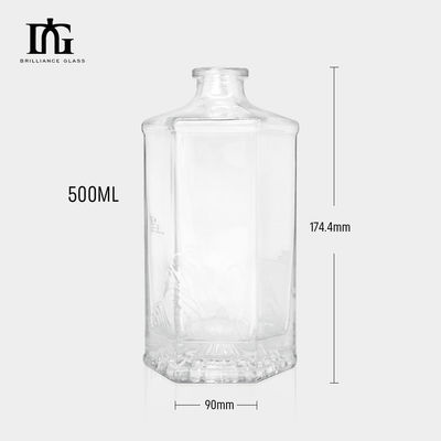 密封型 コーク 500ml 清潔な酒類のグラスボトル