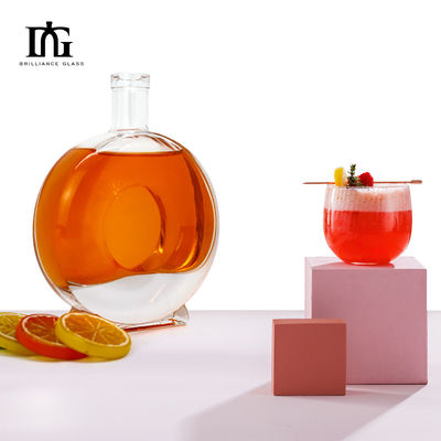 450ml 500ml ガラスボトル 酒と烈酒 オーダーメイド クリア 丸 クラシック 空
